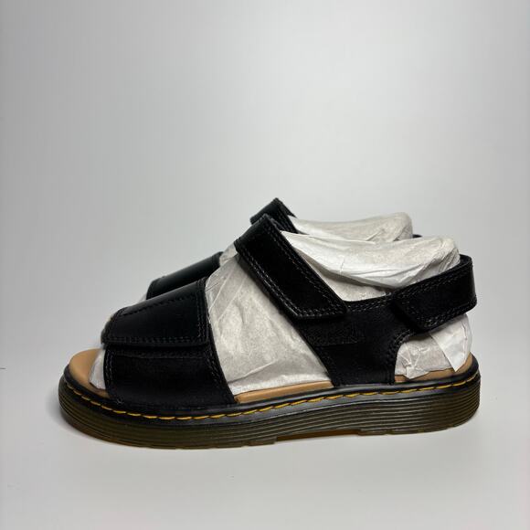 Dr Martens Romi Y Leather Velcro Sandals in Black T Lamper - Picture 3 of 11